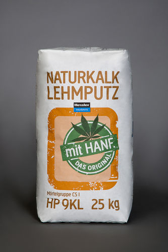 Bio-Naturkalk-Lehm-Grundputz mit Hanf, 25 kg